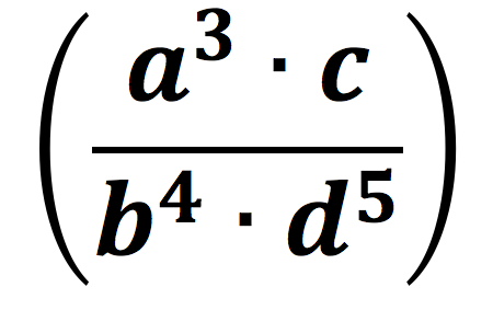 (a^3 * c / b^4 * d^5)