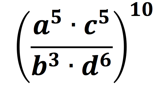 (a^5 * c^5 / b^3 * d^6)^10