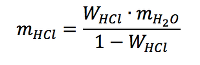m(HCl)=(W(HCl)*m(H2=))/(1-W(HCl))